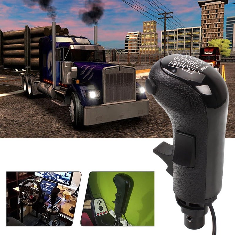 RASTP USB American Truck Simulator Shifter, Gearshift Knob for ATS & ETS2 Games Compatible with Logitech G27 G29 G920 Thrustmaster TH8A Fanatec SQ, PC Sim Racing Shifter (Style 1) - Image 1